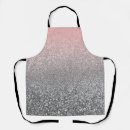 Search for pink and silver aprons Glitter