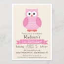 Search for pink owl birthday invitations Party
