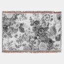 Search for black white vintage floral blankets Garden