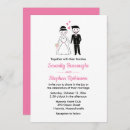Search for cartoon bride and groom wedding invitations Whimsical