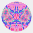 Recherche de fractale abstraite autocollants Bleu rose