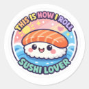 Search for funny sushi stickers Japanese food