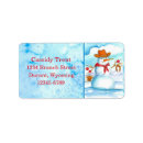 Search for happy snowman return address labels Merry christmas