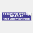 Search for disability bumper stickers Invisible
