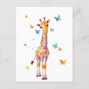 Recherche de peinture girafe cartes postales Animal