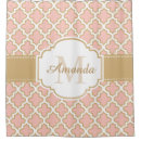 Search for coral and gray shower curtains Quatrefoil