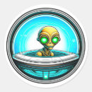 Search for ufo cartoon stickers Alien