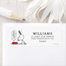 Search for dish return address labels Snoopy