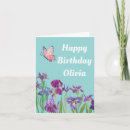 Search for blue iris birthday cards For her