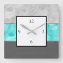 Search for grey and turquoise clocks Aqua