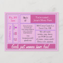 Search for pink popcorn invitations Ticket