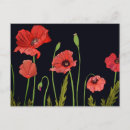 Recherche de pavots rouges cartes postales Aquarelle