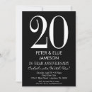 Search for 20th anniversary party invitations Black and white