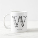 Search for monogram letter w mugs Typography