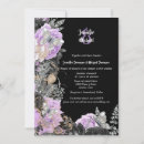 Search for black purple elegant wedding invitations Dark moody