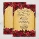 Search for red rose sweet 16 invitations Chic