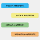 Search for kids labels Colour coded