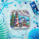 Search for coastal christmas paper plates Lighthouse