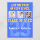 Search for royal blue and gold graduation invitations High school
