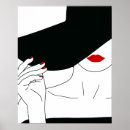 Search for lady in red art Black and white