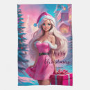 Search for pink christmas tea towels Girl