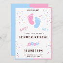 Search for feet gender reveal invitations Pink and blue