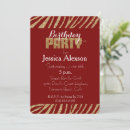 Search for red zebra birthday invitations Gold