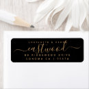 Search for elegant black and gold return address labels Script