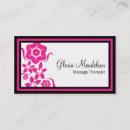 Search for hot pink business cards Massage therapist