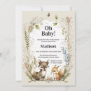 Search for woodland creatures baby shower invitations Forest animal