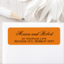 Search for orange and black return address labels Script