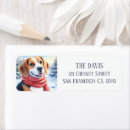 Search for red scarf return address labels Watercolor