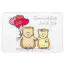 Search for bride and groom rectangular wedding magnets Just married