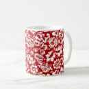 Search for red damask mugs Red and white