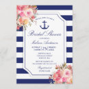 Search for floral nautical bridal shower invitations Blue