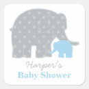 Search for blue grey baby shower stickers Elephant