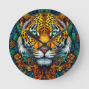 Recherche de tigre sauvage horloges Aquarelle