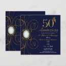 Search for blue gold 50th wedding anniversary invitations Party