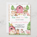 Search for pink farm birthday invitations Tractor