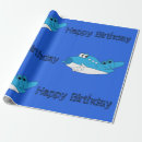 Search for flying airplane wrapping paper Blue