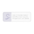 Search for purple monogram return address labels Initial