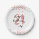Search for happy birthday glitter plates Rose gold