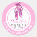 Search for pink ballerina baby shower girl stickers Thank you