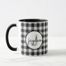 Search for black and white plaid mugs Gingham