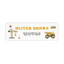 Search for construction return address labels Birthday party