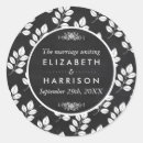 Search for floral chalkboard wedding stickers Black and white