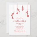 Search for music bridal shower invitations Red