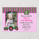 Search for pink tractor birthday invitations Farm