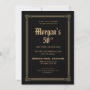 Search for art deco 50th birthday invitations Black gold