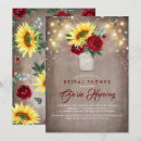 Search for sunflower mason jar bridal shower invitations String lights